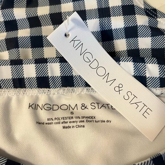 Bikini Bottoms High Waisted in Checkered Navy Size Small - Picture 5 of 5